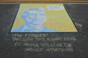 Chalk art of Albany founder Col. Nelson Tift