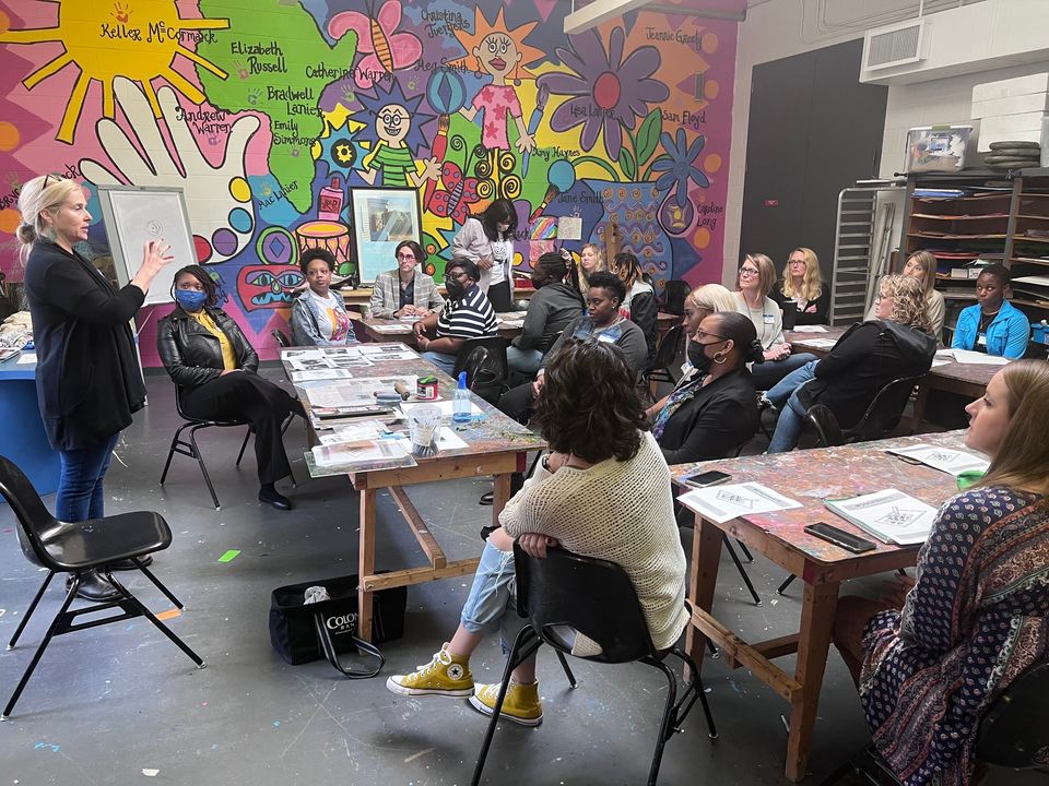 Art instructor leads teachers on project