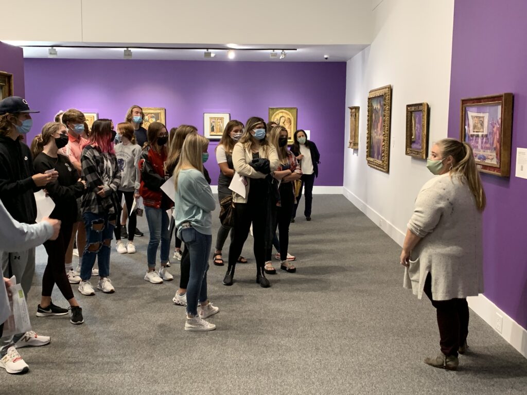 Students tour exhibition at the Albany Museum of Art