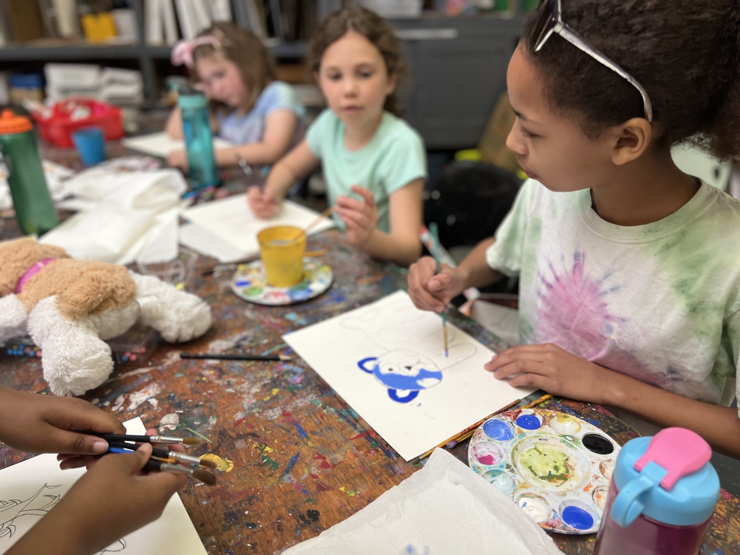 Girls create art in AMA classroom