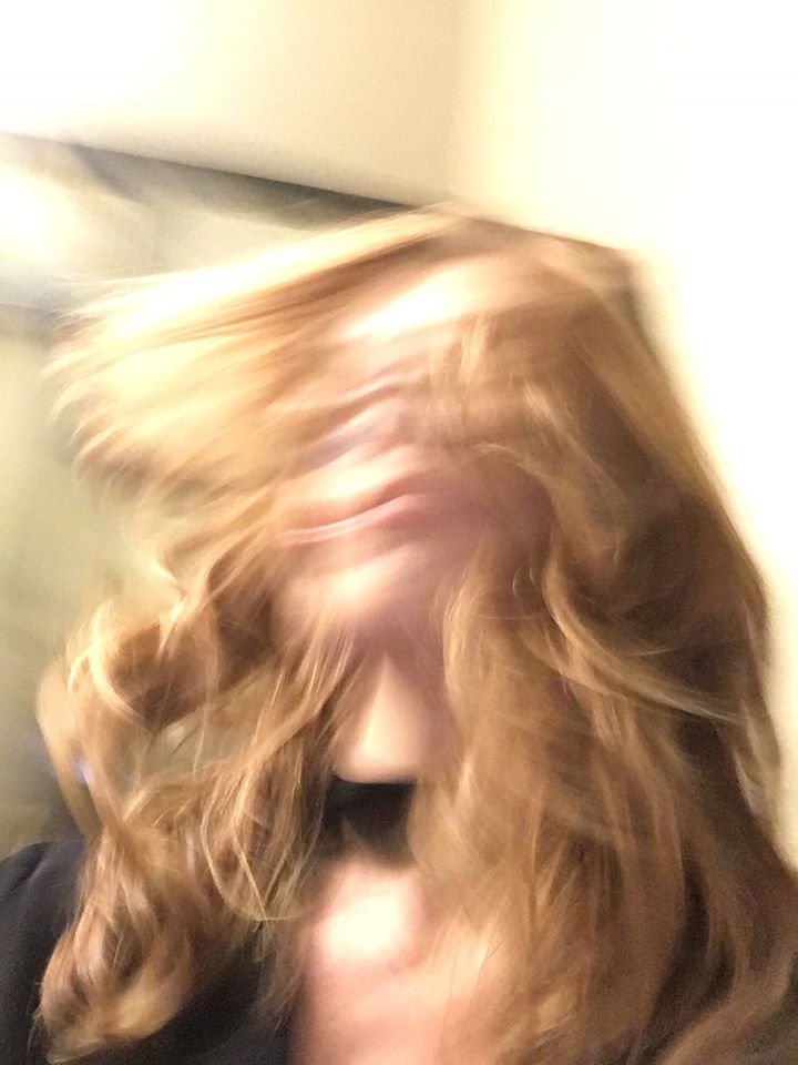 Woman with long hair in motion