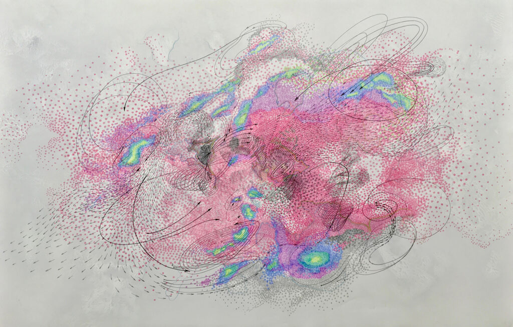 Art based on National Weather Service maps and graphics